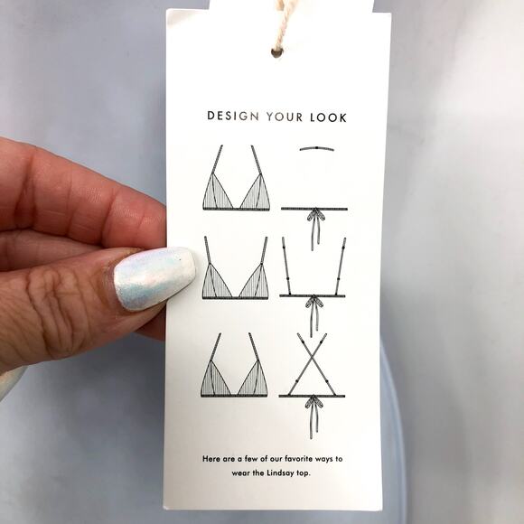 L SPACE Lindsay Bikini Top Medium Pink Bright Fuchsia Ribbed Triangle NWT - Picture 9 of 13